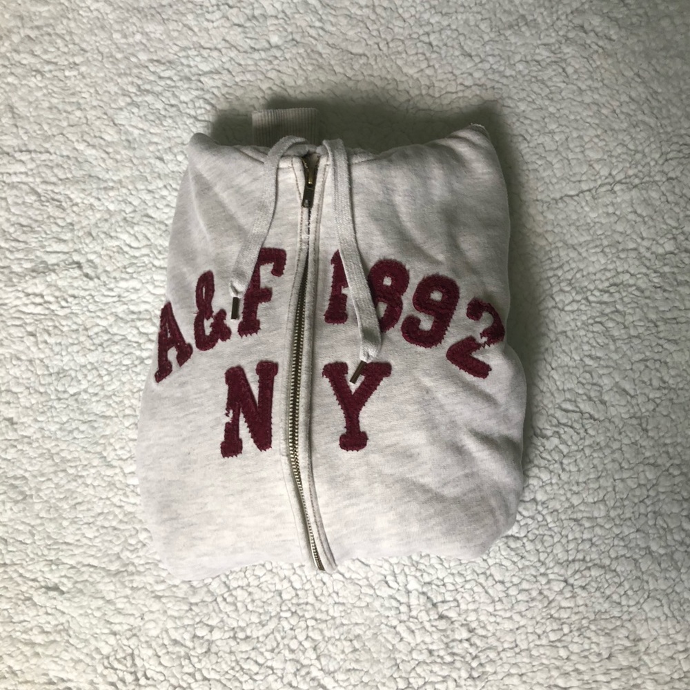 Abercrombie Distressed Lettering Zip Up